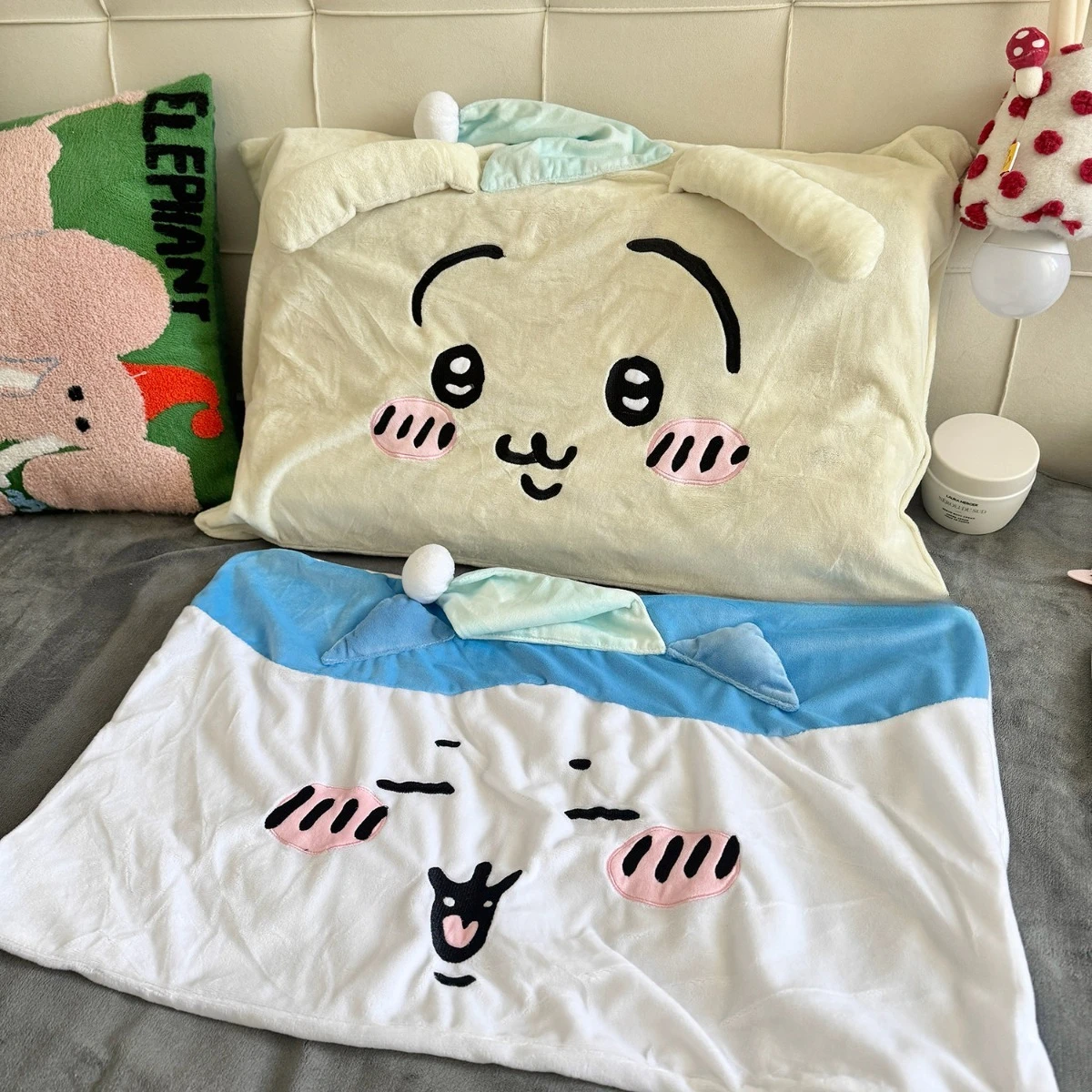 Kawaii Cute Chiikawa Usagi Hachiware Alien Three-dimensional Soft Plush Pillowcase Student Cartoon Anime Sweetness Holiday Gifts