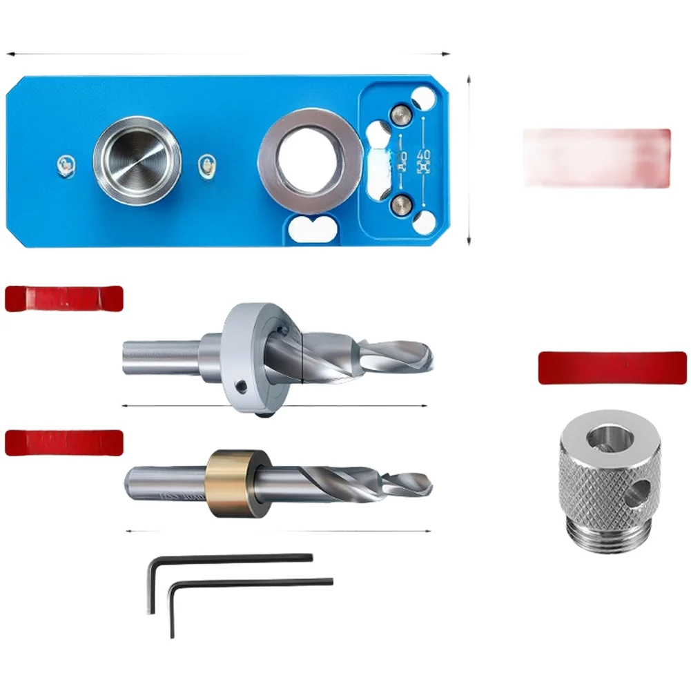 Aluminum Extrusion Punching Aid with Countersink Drill Guide for M6 and M8 Fasteners and Visual Alignment Window for Accuracy