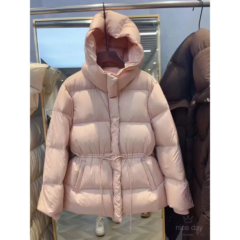 2025 Winter New Down Short Padded Jacket Women Parkas Fur Collar Thick Cotton Coats Clothes Black Beige Brown Outerwear Female