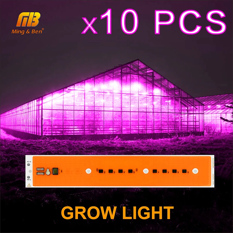 10 PCS LED Grow Chip Phytolamp For Plants Full Spectrum LED Grow Light 220V 30W/50W/80W Plant Indoor Hydroponic Greenhouse