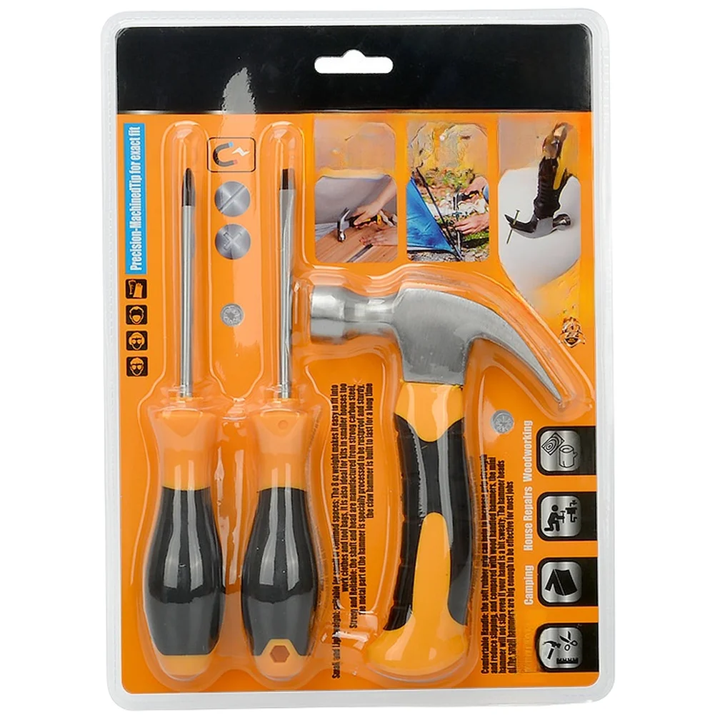 Steel Tool Set with PVC Grip Handles for DIY Enthusiasts Needing Reliable Performance in Household Repair and Assembly Work
