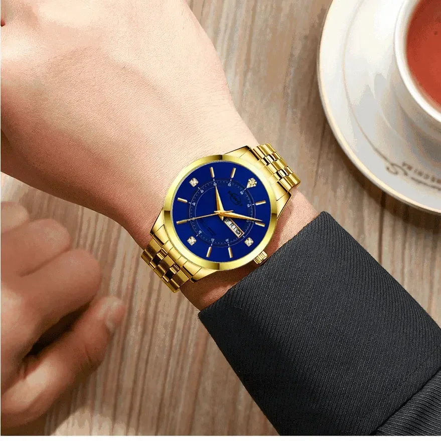 Sport Men Watch Luxury Brand Waterproof Quartz Watch Casual Stainless Steel Business Date Wrist Watch Relogio Masculino