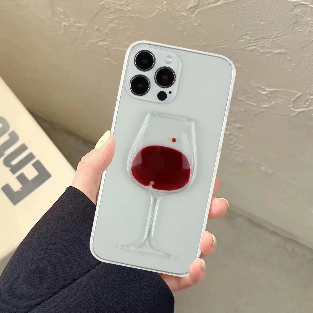 Чехол для телефона Cup Of Wine Quicksand для iPhone17 16E 15Pro 14Plus 13 12 11Pro 78Plus SE2/3 XR XSMAX, полная мягкая защита тела