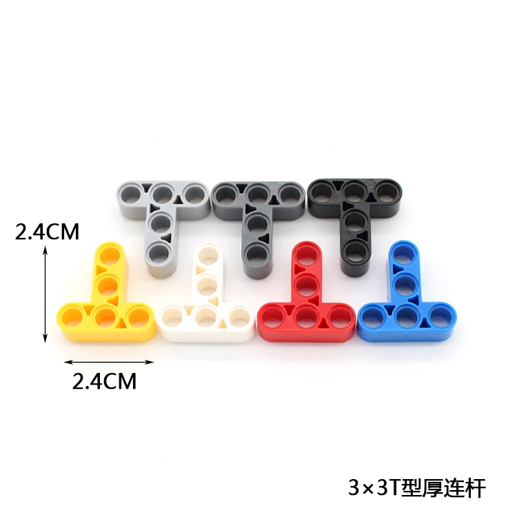 80pcs Technology Parts 60484 T-Shape Thick 3x3 Bricks Model Building Blocks Compatible Accessories Combination Mechanical