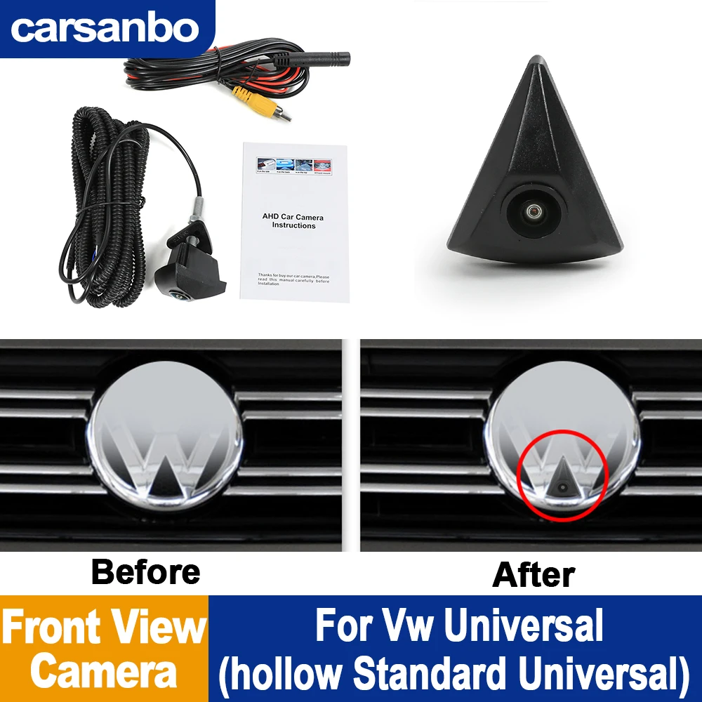 كاميرا سيارة Carsanbo لسيارة VW Universal AHD كاميرا أمامية OEM رؤية ليلية عالية الدقة 150 °   نظام مراقبة مواقف السيارات بالكاميرا من الكروم