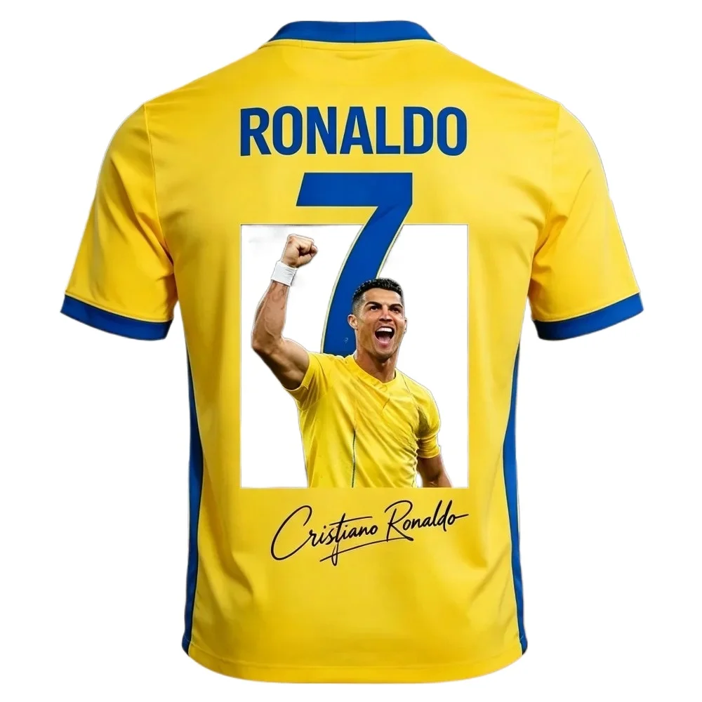 Ronaldo's New Popular Summer 3D Football Jersey Men's T-shirt Is Highly Sought After and Suitable for Both Daily Outdoor Wear