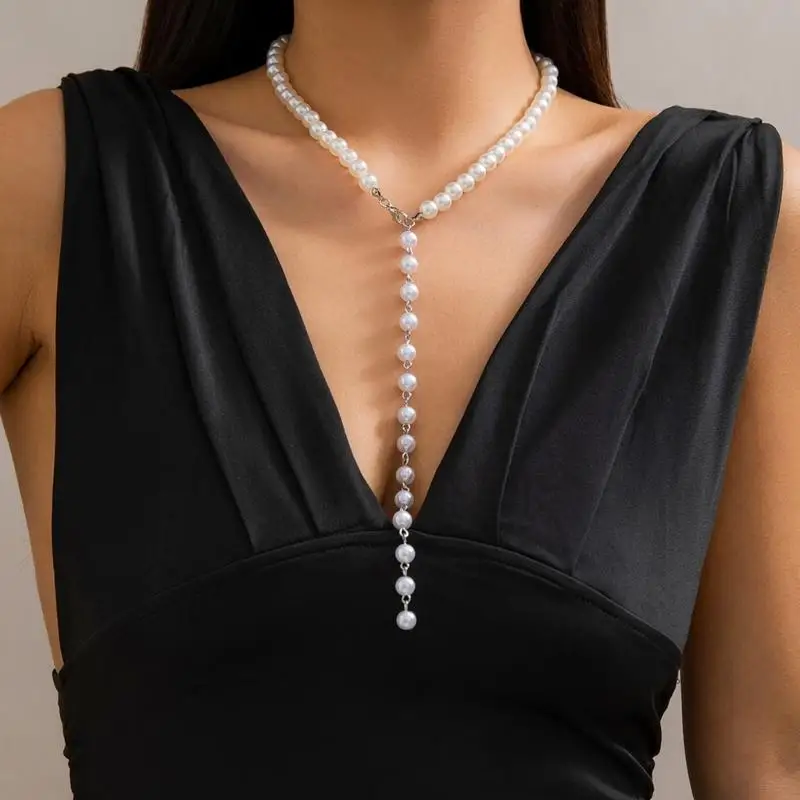 Unique Tassels Beaded Necklace Stackable Vintage Handmade Clavicle Chain Contemporary Neck jewelry for Fashionistas