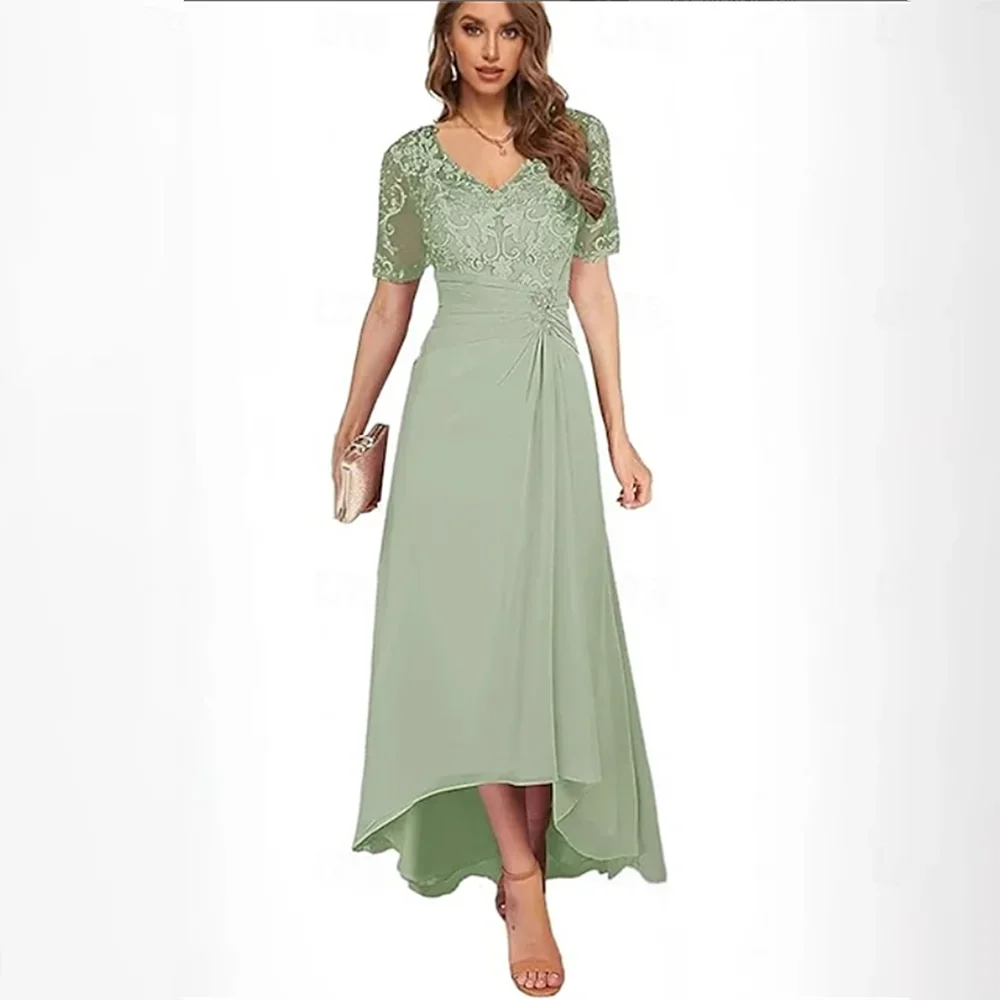 

Women's Formal Evening Gowns Elegant Sweetheart Neck Half Sleeve Chiffon A-Line Appliques Evening Dresses Luxury 2026 Dubai