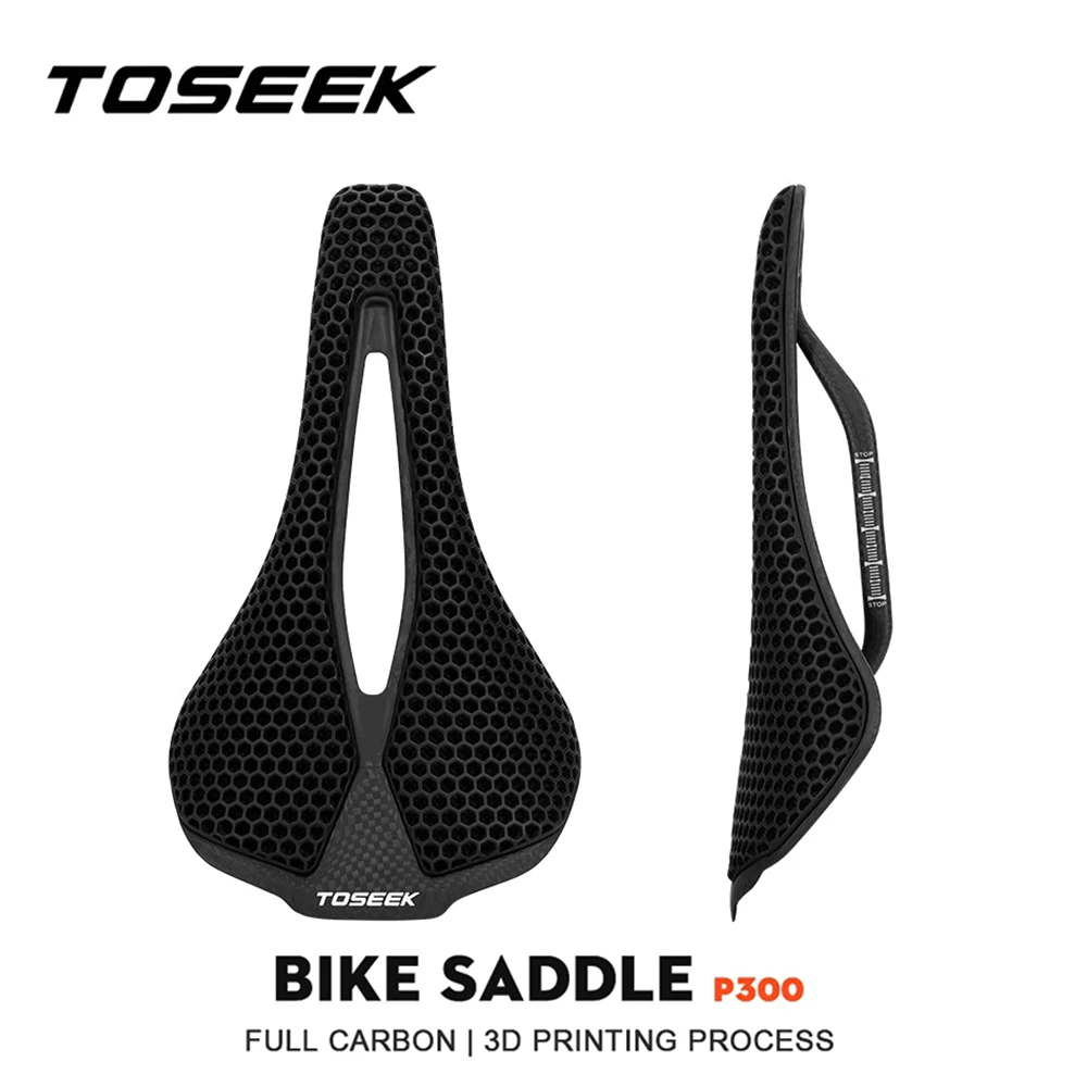 

TOSEEK P300 3D Printed Bike Saddle T800 Carbon Fibre Bicycle Saddles for MTB Road BMX Bikes Seat Gravel Cycling Racing Saddle
