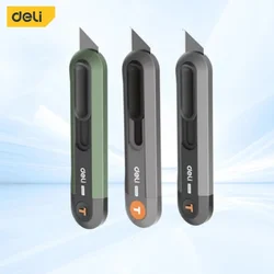 Deli Snap-off Utility Knife Retractable Box Cutters T-shape High Carbon Steel Blades Reboundable Perfect for Office and Home