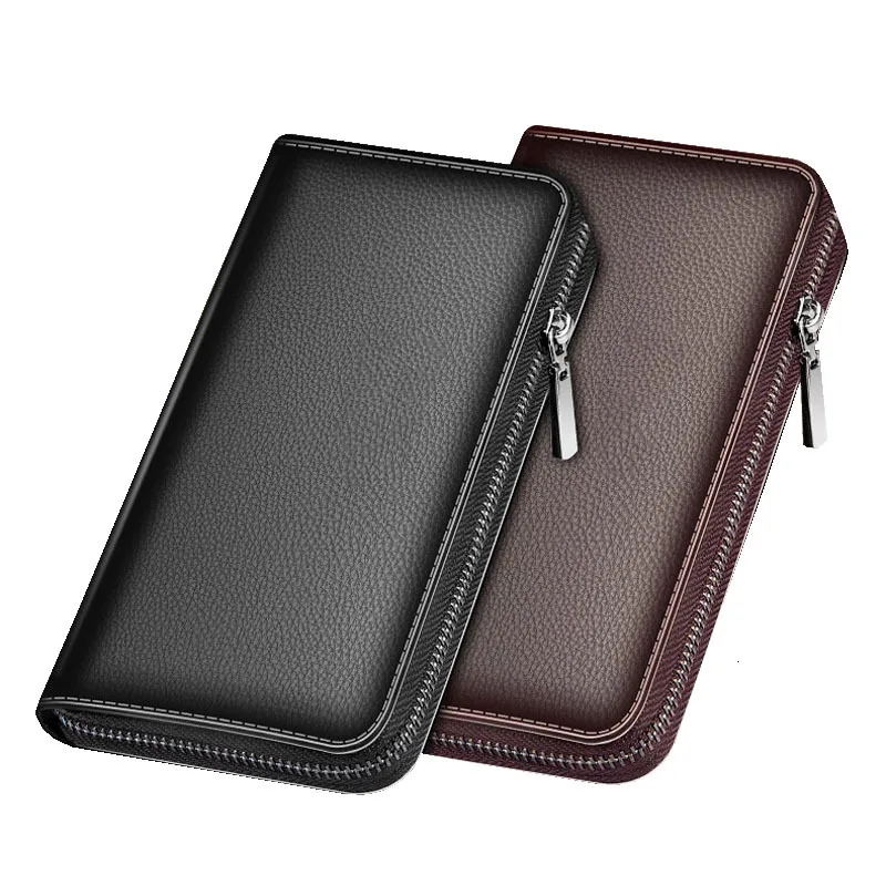 

PU Leather Men Women Long Wallet Unisex Zipper Coin Purse Simple Design ID Credit Card Holder Phone Money Bag Solid Clutch