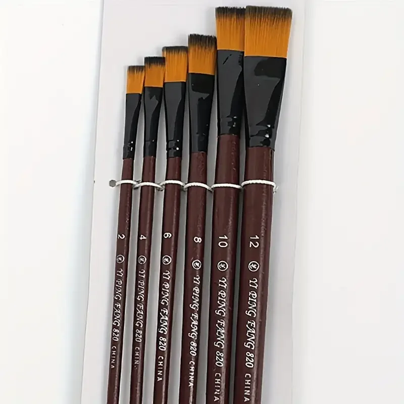 6-teiliges Nylon-Künstlerpinsel-Set – professionelles Set für Acryl-, Öl- und Aquarellmalerei, Kunstmalzubehör – Detail 7