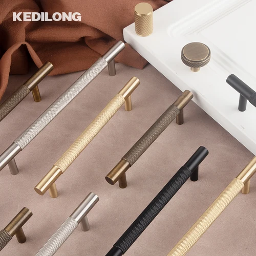 Imagen 2 del producto KEDLO, lujo europeo, latón macizo, relieve dorado, mango largo de 500mm, cajón antiguo retro americano, manija en T, manija de níquel para gabinete