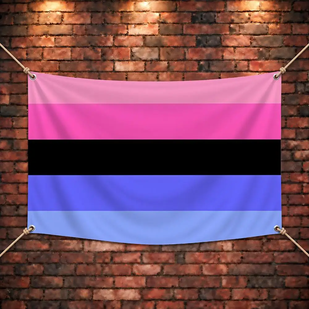 Rich Luminous Design O-Omnisexual Pride Flags Four Rings Bright Hanging Yard Decor Indoor Outdoor Assembly