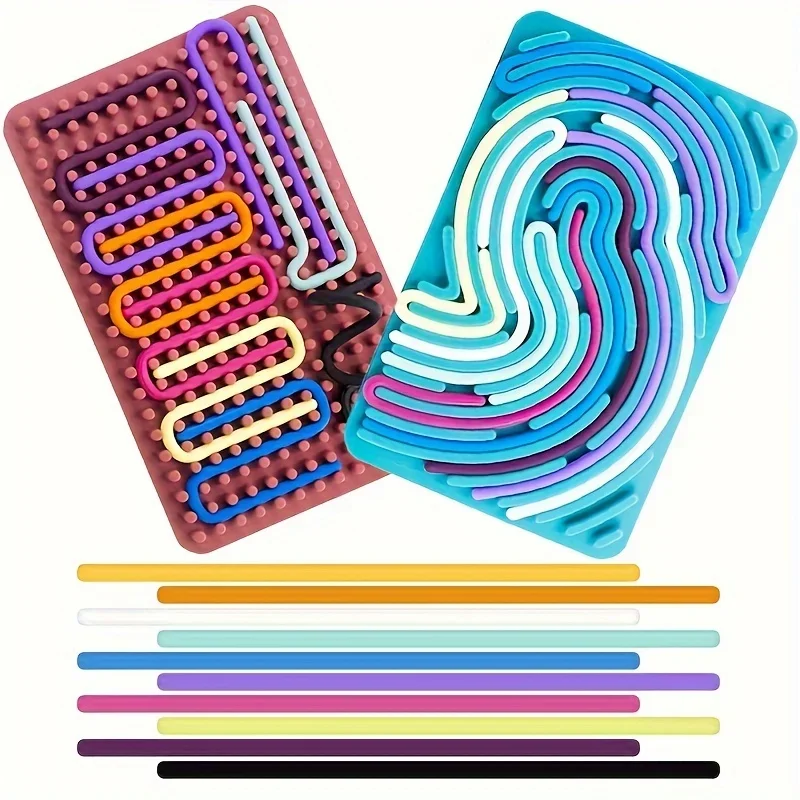 Silicone Sensory Activity Board To Relieve Stress And Improve Creativity, Imagination And Thinking Training Device Multi-Color