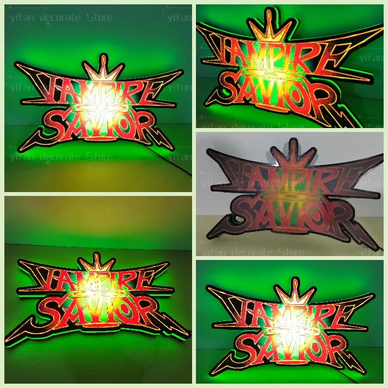 Custom Vampire Savior - The Lord of Vampir Logo LED Nightlight 3D Print Desktop Lightbox Wall Decor Best Gift for Kids Signs RGB