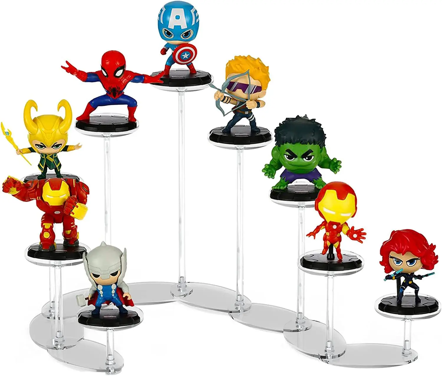 Colorful Acrylic Display Rack, 9 Tier DIY Shape Organizer for Toy Models, Nail Polish, Cosmetics, Desserts, Cupcake Display