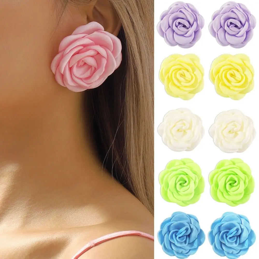 Модные ювелирные изделия, серьги с цветами, вечерние свадебные серьги-гвоздики, преувеличенные большие 6-цветные серьги-капли для девочек