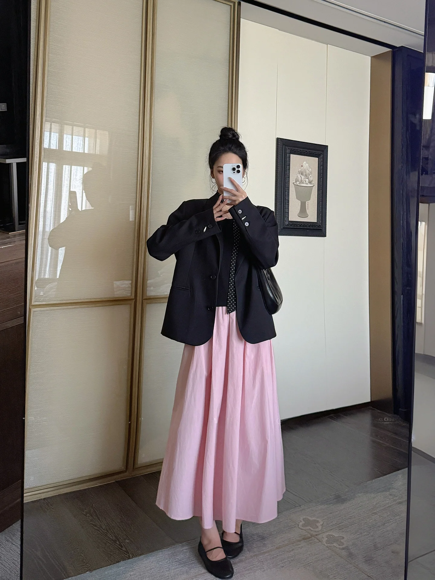 

Ele Bla Casual Suit for Women Commute High Quali Spring New Sle Le ape Metal Bule Straight Tube pe