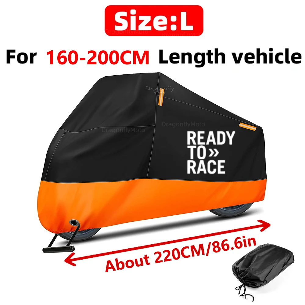 Für KTM Ready to Race Adv Duke 390 690 790 890 1190 RC Motorradabdeckung Dick 210D Wasserdicht Outdoor UV-Schutz Staub- und Regenschutz