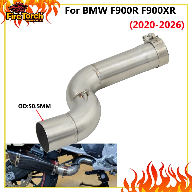Slip-On Auspuffanlage für BMW F900R F900XR 2020 - 2025 2026 Motorrad Edelstahl Mittelrohr 51MM Schalldämpfer