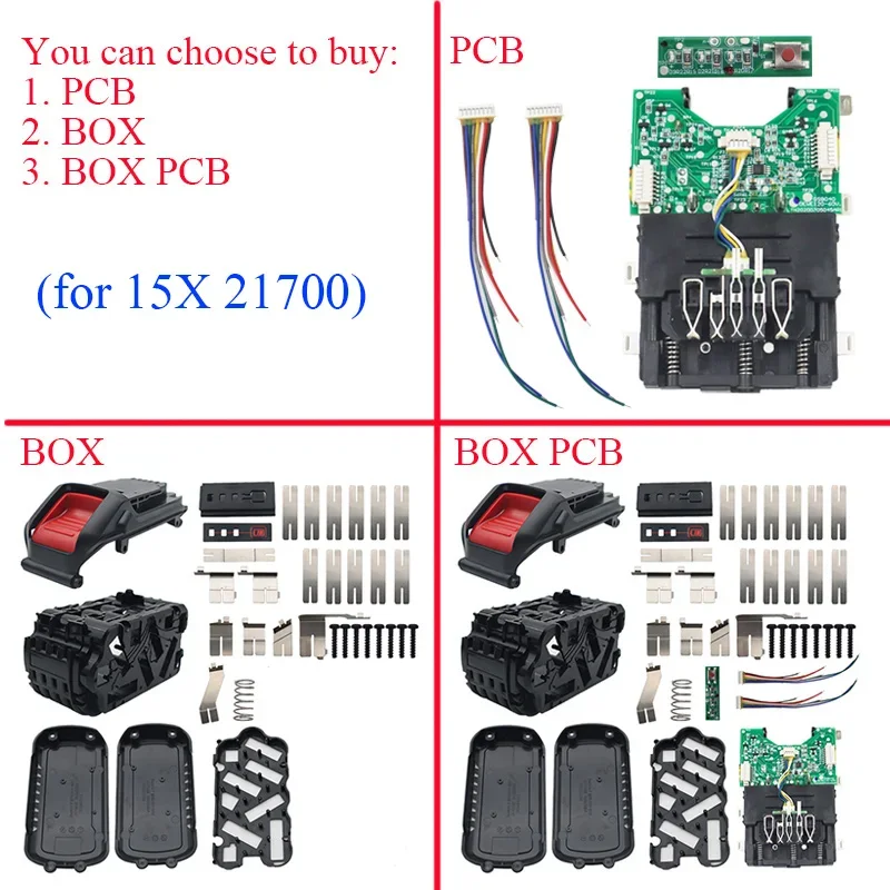 

21700 15* Li-ion Battery Plastic Case PCB Charging Protection Circuit Board Box Housing For DeWalt 20V 60V Li-ion Battery