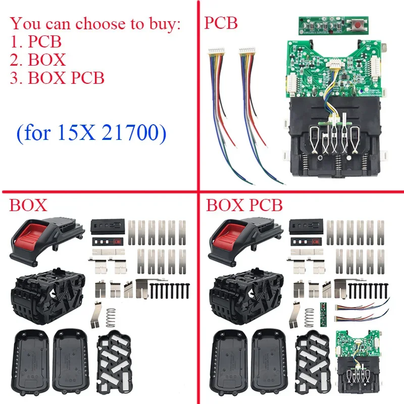 21700 15* Li-ion Battery Plastic Case PCB Charging Protection Circuit Board Box Housing For DeWalt 20V 60V Li-ion Battery