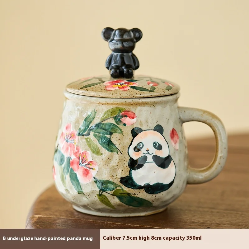 China Jingdezhen porcelain panda holding a teacup exquisite tea set ceramic cup single birthday gift