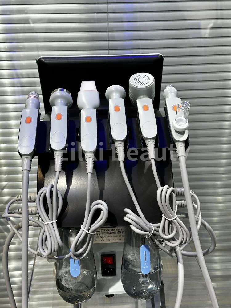 6 In 1 Facial Visible Skin Testing H2O2 Hydrogen Oxygen Small Bubble Machine Hydra Deep Cleansing Microdermabrasion Spa Device