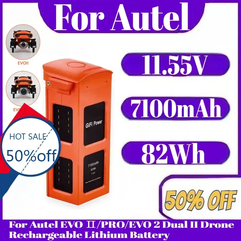 7100mAh para batería inteligente personalizada para Autel EVO II/PRO/EVO 2 Dual II Drone 82Wh 11,55V batería de litio recargable