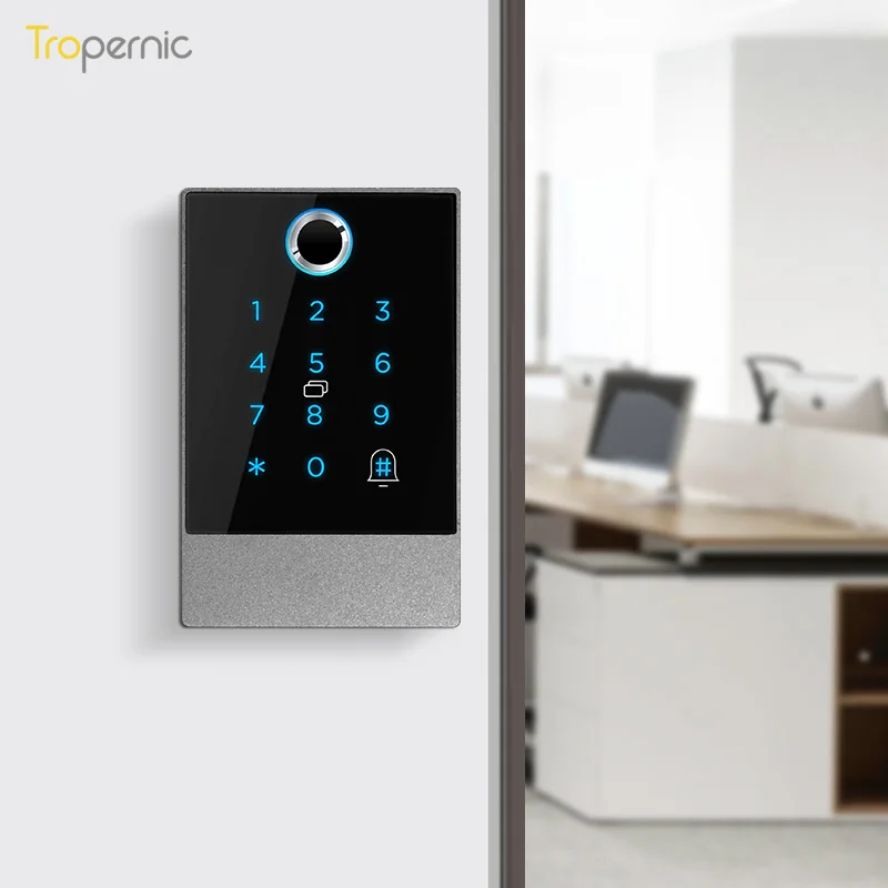 Ip65 à prova dwaterproof água ao ar livre ttlock smart lock sistema de leitor controle acesso alexa impressão digital bluetooth rfid cartão senha app