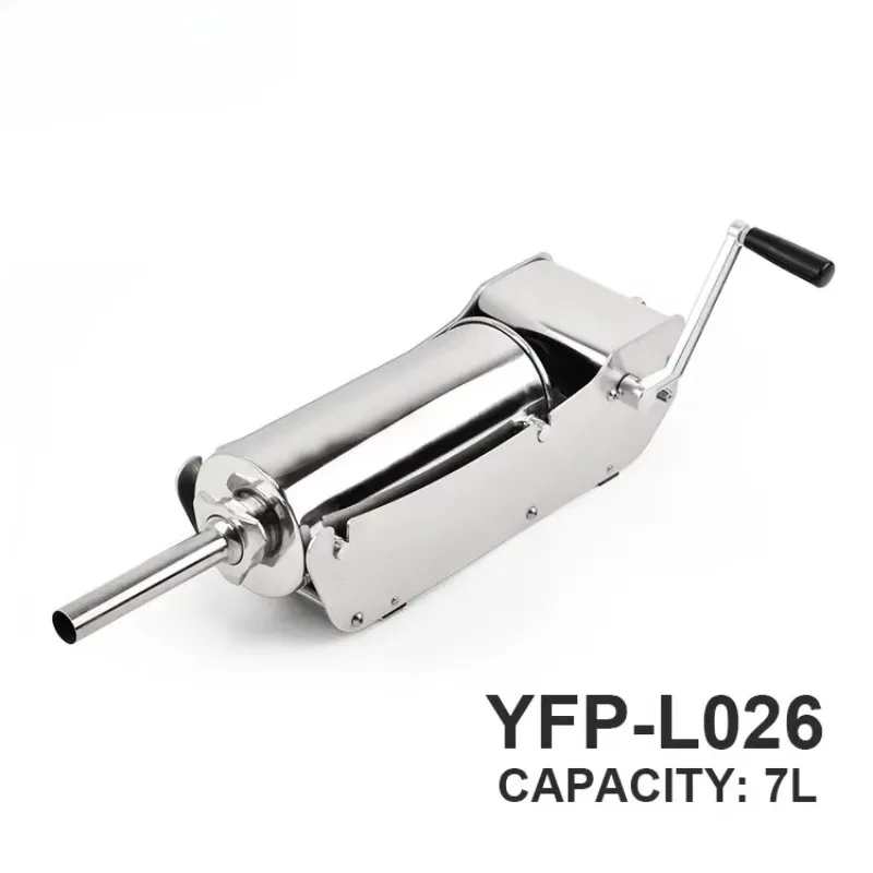Commercial 7L Stainless Steel Manual Sausage Maker Stuffer Horizontal Sausage Filling Machine for Home Commercial
