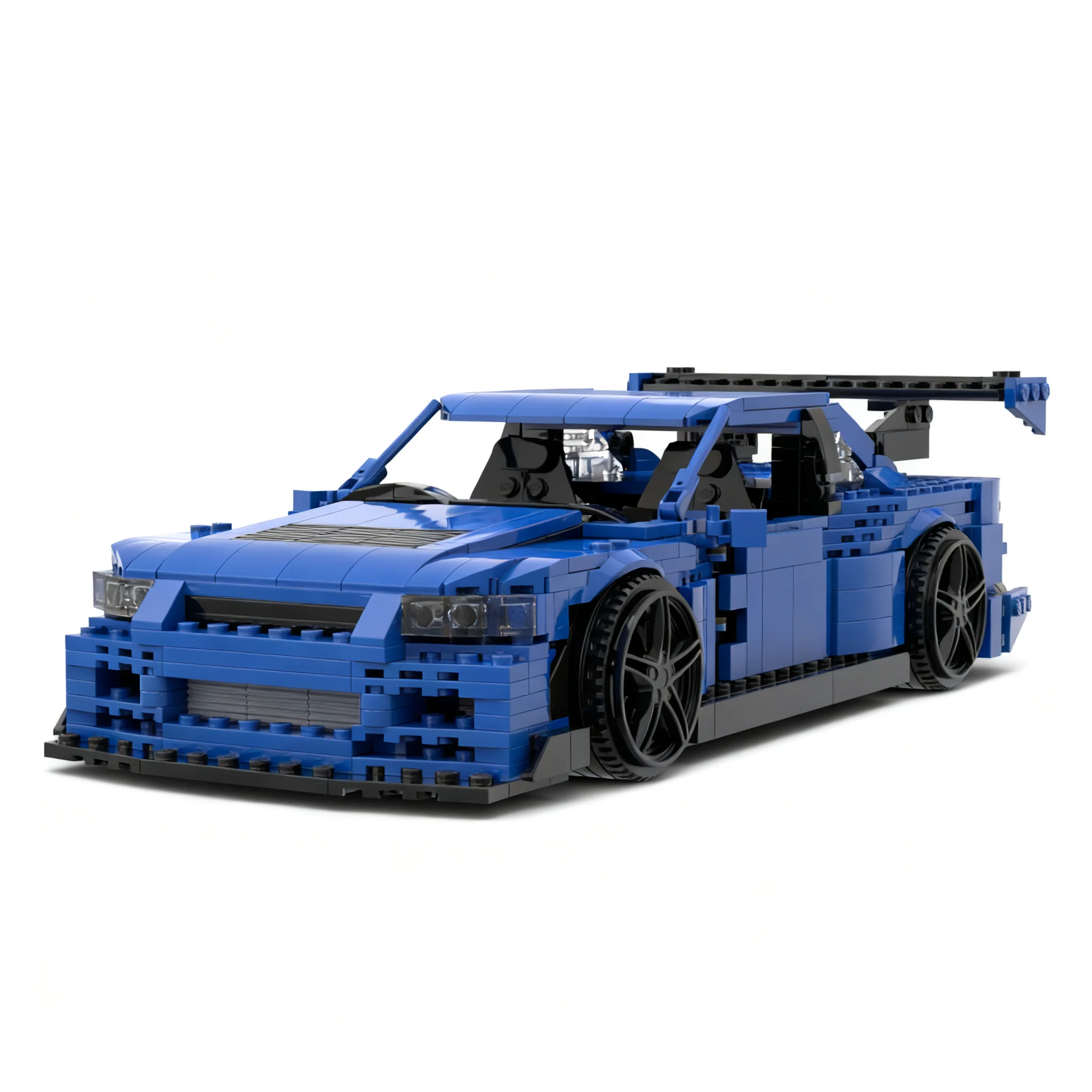1056pcs MOC Cars Nissanes Skylines R34 GT-R Model Building Blocks Toy Education Craft Assemble Creative Birthday 3D Art Idea