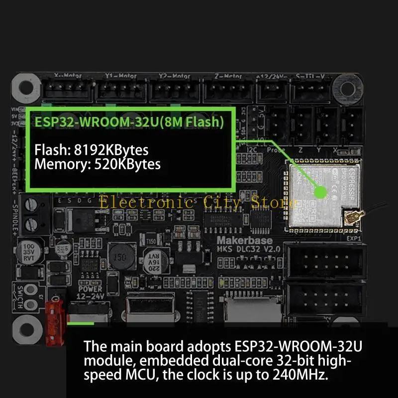 

MKS DLC32 Mainboard Offline Controller Dual 32BITS 240 МГц ESP32 Wi-Fi 8M Flash для настольной лазерной лазерной машины