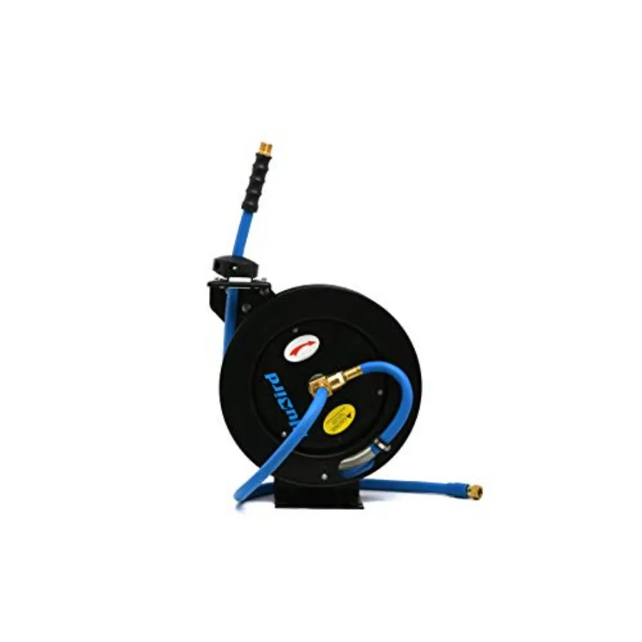 BBR1225 20ga. Enrouleur de tuyau rétractable avec tuyau d'air de 1 2X25', engrenage à cliquet à 12 points, caoutchouc NextGen, le plus léger, le plus fort, la plupart des Fle
