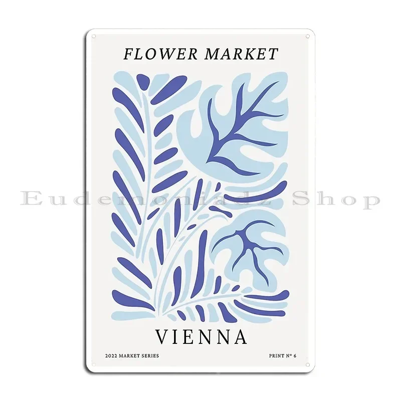 Vienna Flower Market Botanical Metal Sign Customize Kitchen Club Mural Create Tin Sign Poster