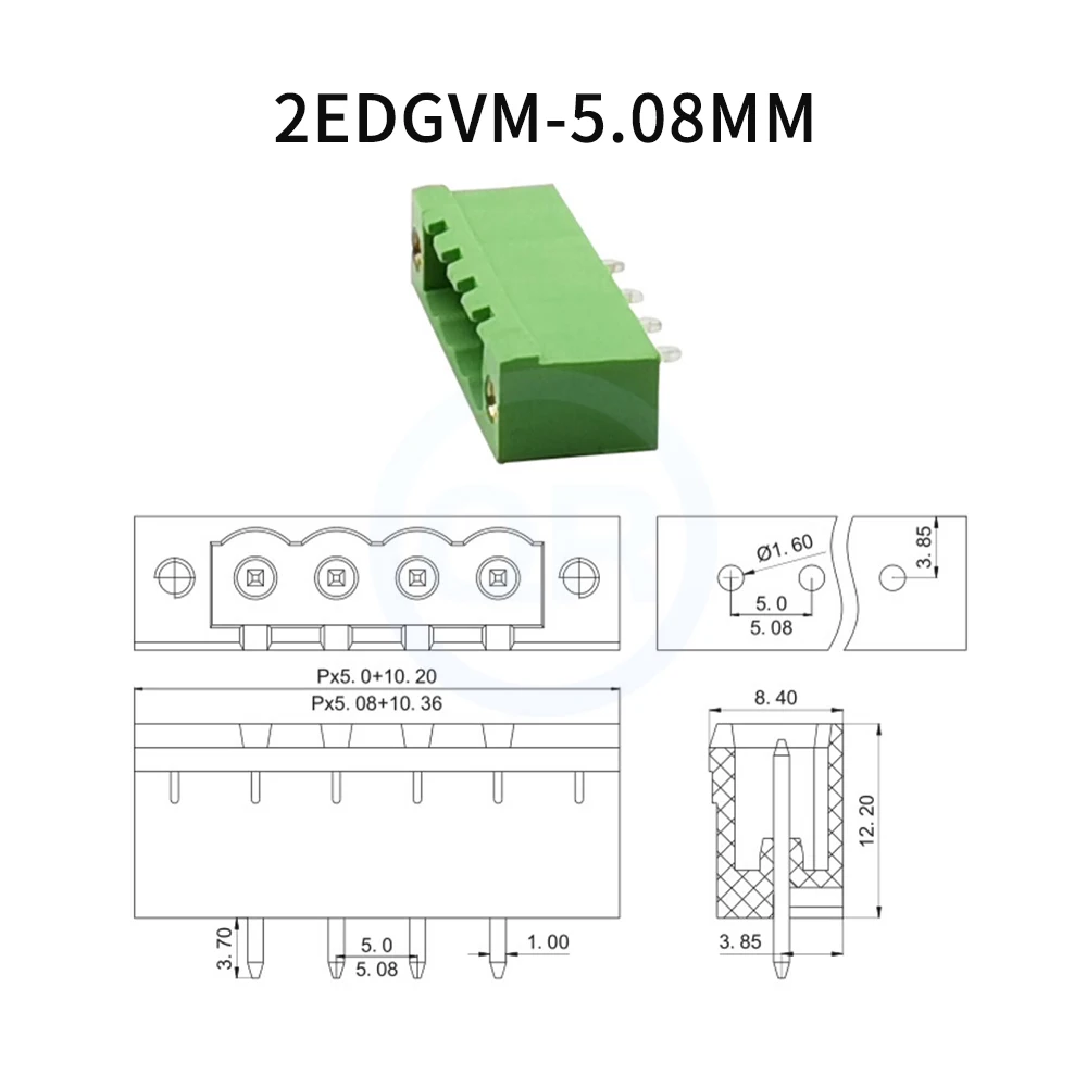 (5/10 PCS) 2EDGKDM 5.08mm Plug-In PCB 15EDGKDM 2EDGV/RM Flanged Right Angle/Straight Pin Header with Spring Loaded Plug 2P-24Pin