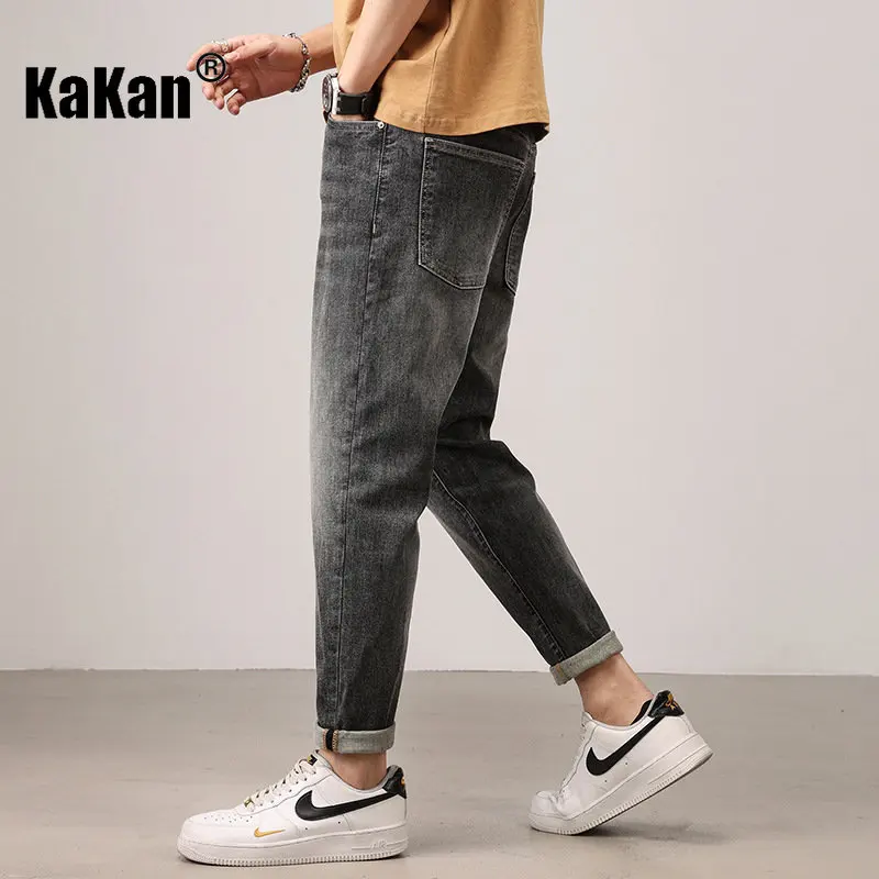 Kakan - Casual Loose Black Jeans From Europe and America, New Youth Jeans for Spring and Summer Men's K023-186