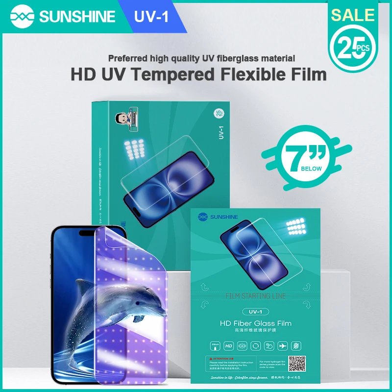 SUNSHINE UV-1 HD Folia ochronna z włókna szklanego obsługuje ekrany poniżej 7 cali dla maszyny do cięcia folii serii 890C Y22