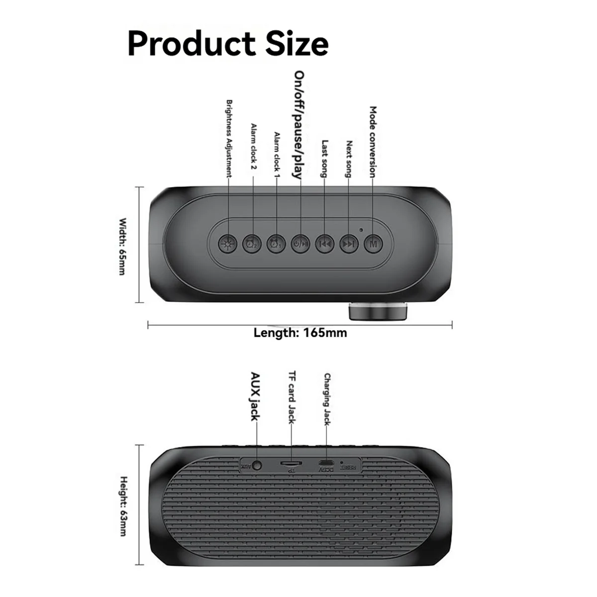 

НОВИНКА!! Будильник Портативный Bluetooth-динамик Радио FM Сабвуфер Беспроводная звуковая коробка Музыка Мини-бойкеры TF-карта Многофункциональный черный