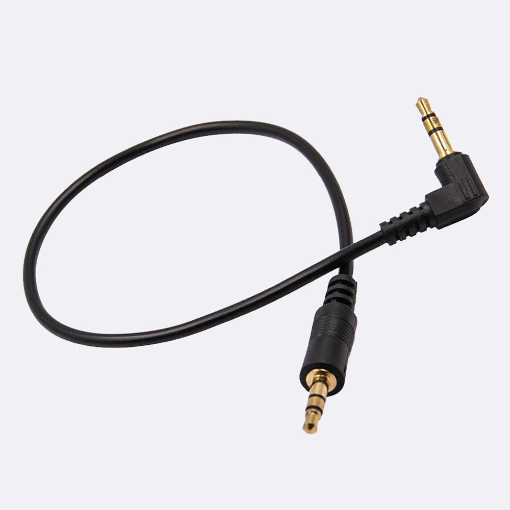 HOT 1PC 3.5mm Jack Aux Cable Male to Male Gold Plated 90 Degree Angle Audio Cable for MP3 Car Headphone Phone Speaker 30CM
