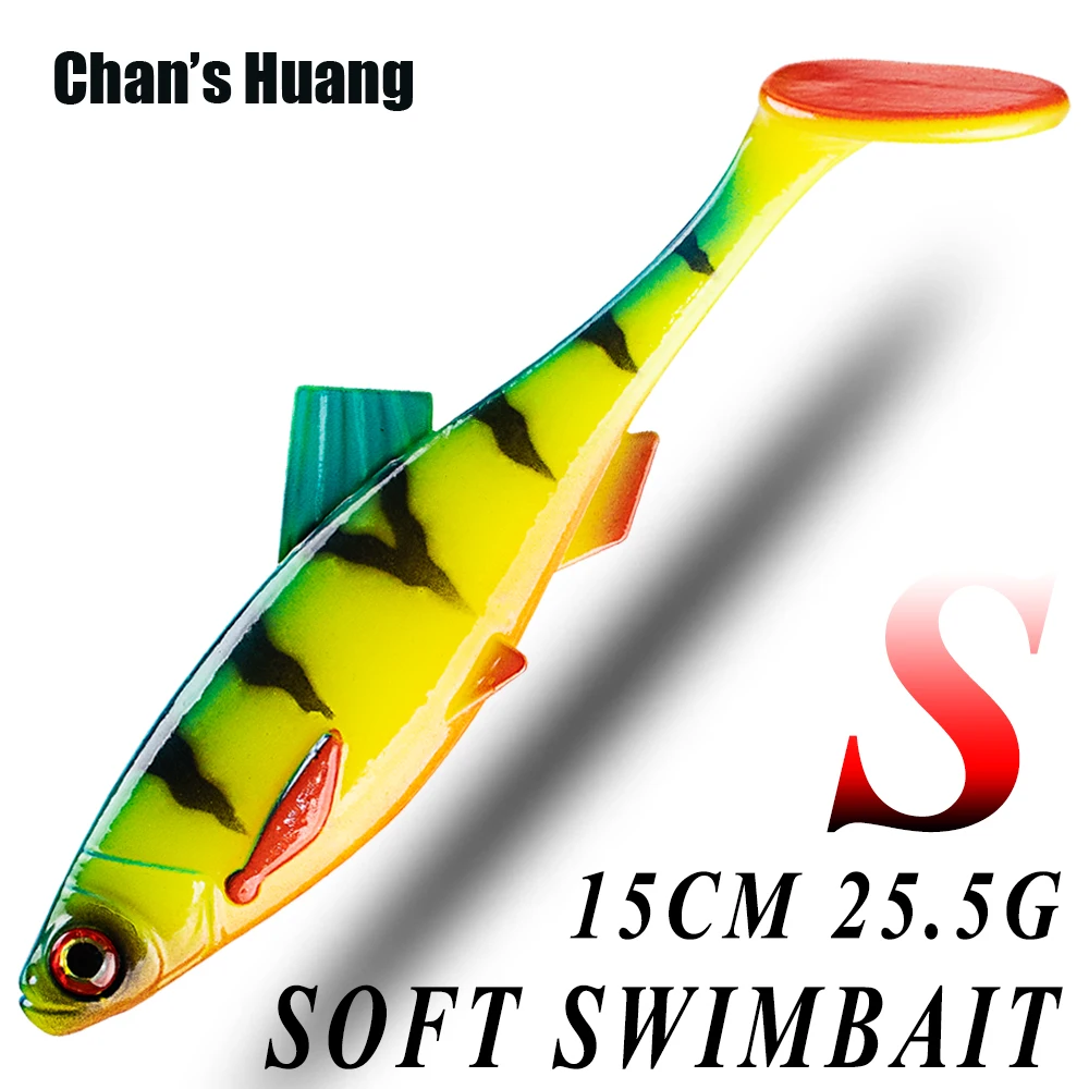 Chan's Huang 1PCS Soft Shad Worm Bass Swimbait 15CM 25.5G Sinking Silicone Worm Wobblers Pike Zander Predator Fishing Soft lure