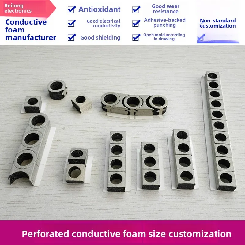 

Porous Conductive Foam - 8/12/15/16mm, EMI Shielding, Compression Filler for Buttons, Customizable Conductive Cotton