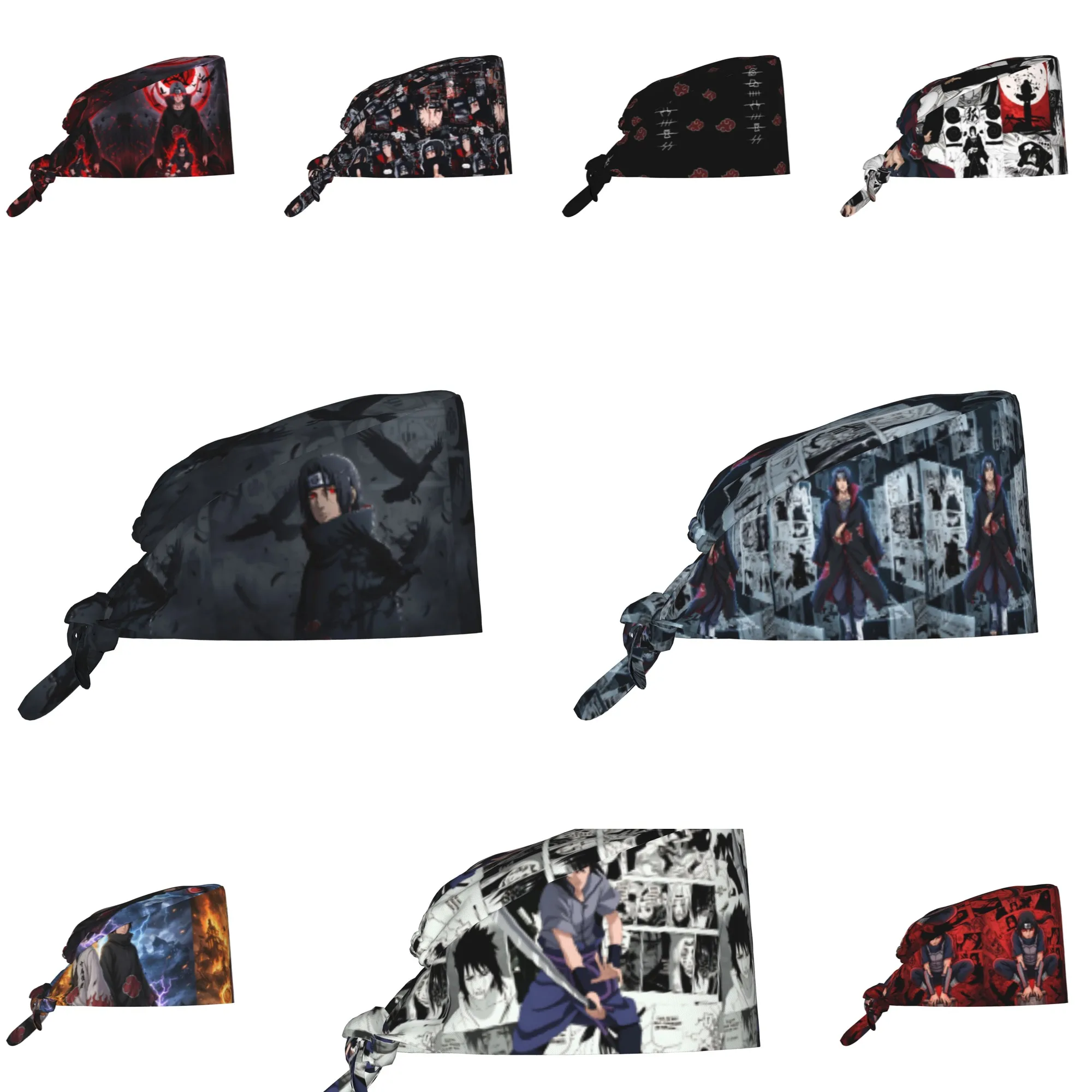 

N-Narutoes Uchihas Sasukes Breathable Nursing Work Cap Unisex Nurse Medical Cap Classic Anime Work Scrubs Hat Medical Surgical