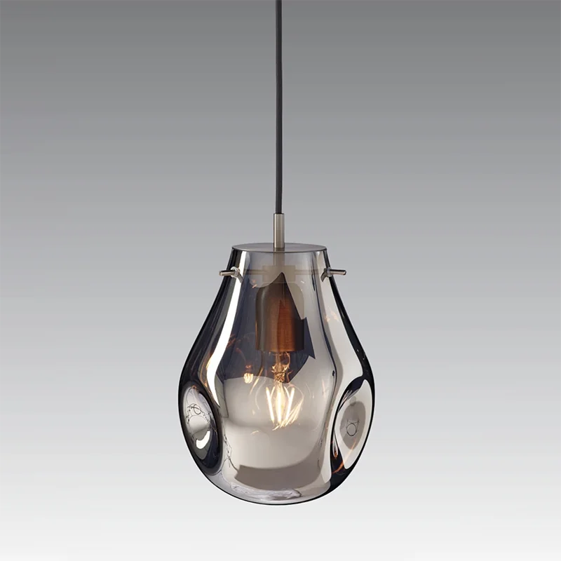 

Nordic colored glass small chandelier Modern personality art cafe Bar bedside chandelier