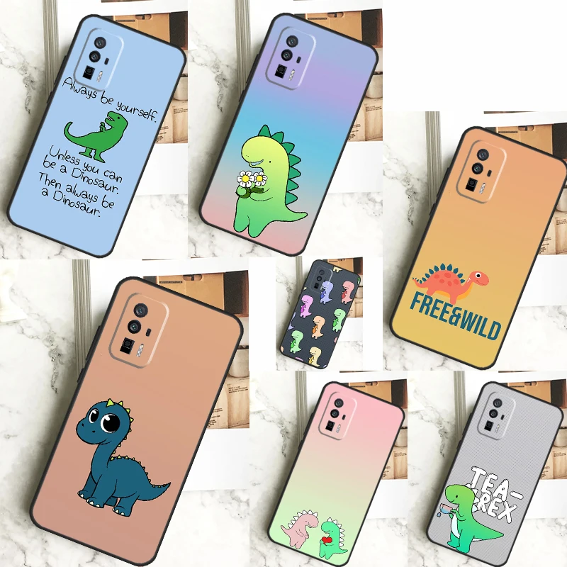 Милый чехол с изображением динозавра и чая Рекс для POCO X6 F6 Pro M6 X3 X5 M5s F3 F5 Xiaomi 14 Ultra 12 13 Lite 11T 12T 13T Pro, чехол