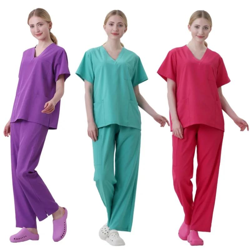 

Multilcolors Medical Uniform Women Scrubs Sets Hospital Working Scrub Suits Nurse Accessories Dental Surgery Suit Lab Workwear