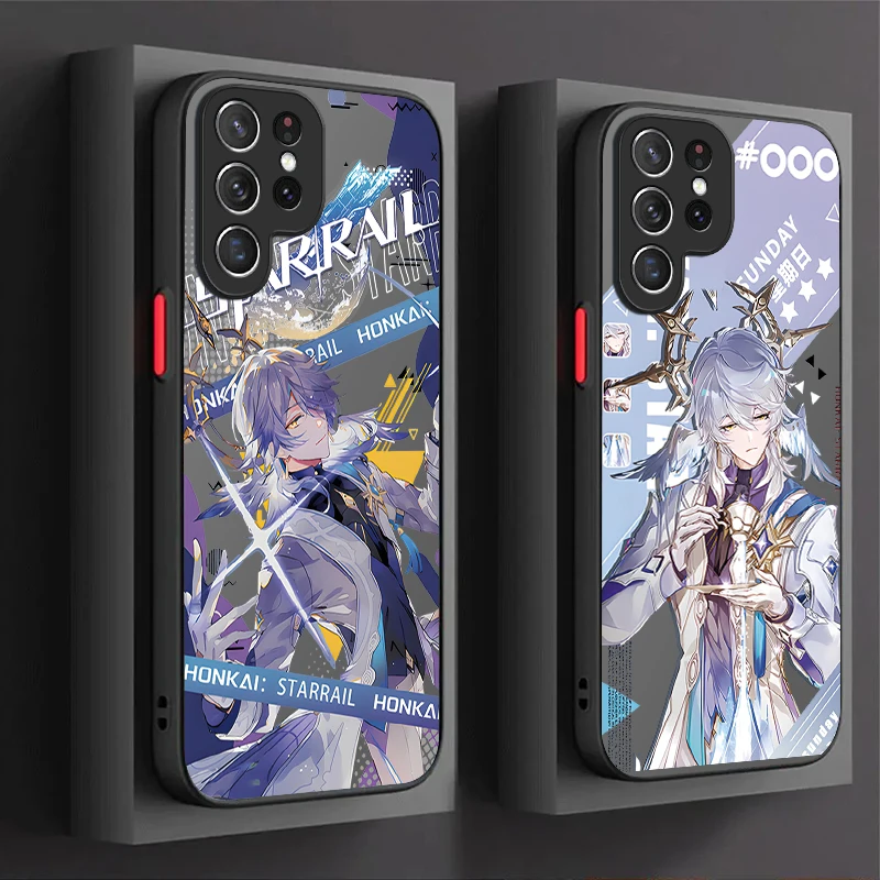 Honkai Star Rail Sunday Matte Case For Samsung Galaxy S24 S23 S22 Ultra S21 S20 FE S10 Plus A15 A25 A35 A55 5G Note 20 10 Cover