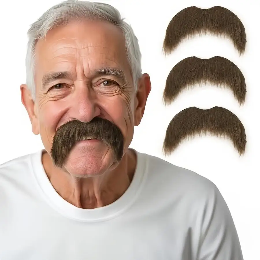 1/5/10/20/50/100pcs A Brown Fake Mustache, Men's Dress-up Accessory. Halloween Christmas + Party Costume Sticker. Valentine's Da