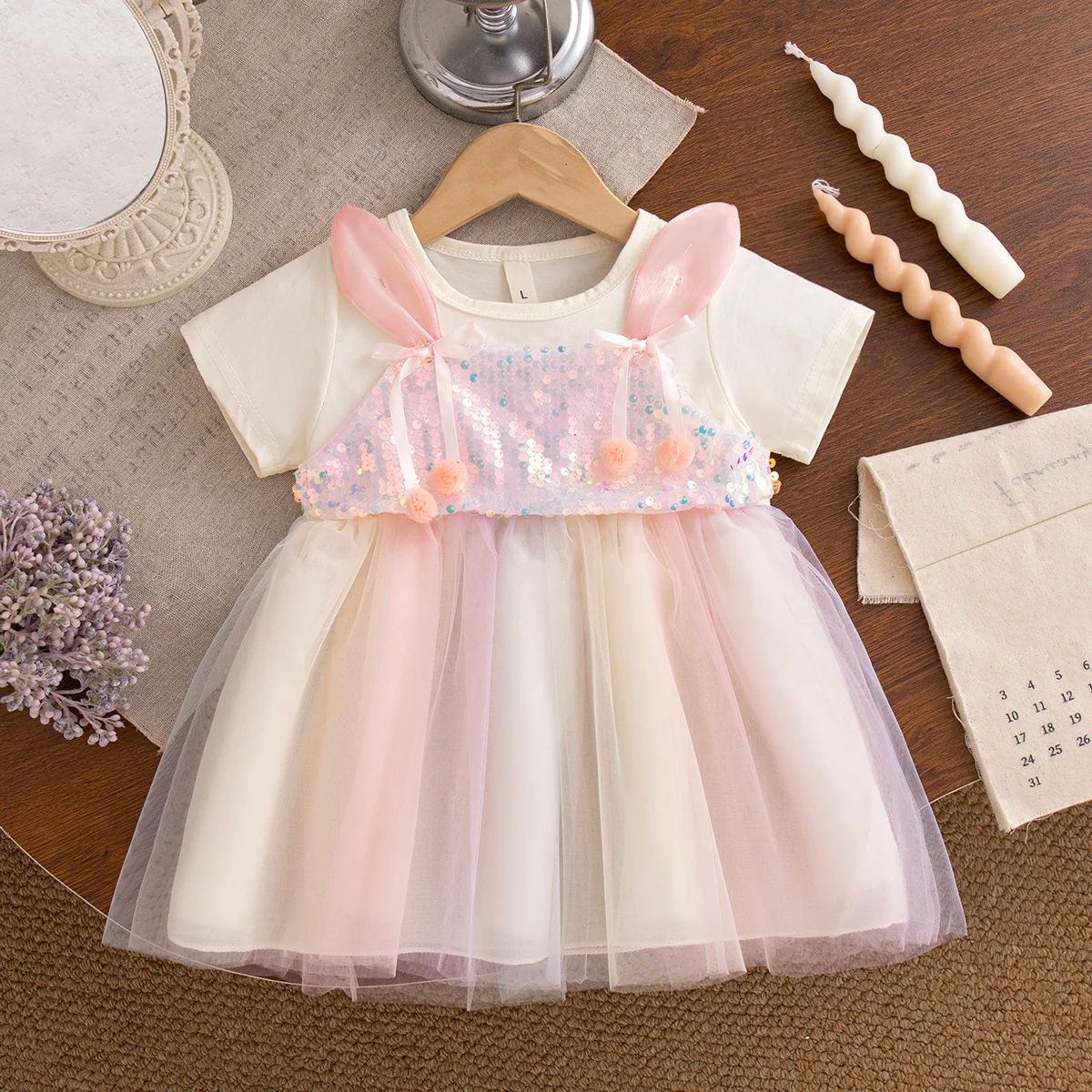 6 Months - 2 Years Summer Baby Girl Dress Sweet Mesh Birthday Party Princess Dress Comfortable Short Sleeved Baby Clothing